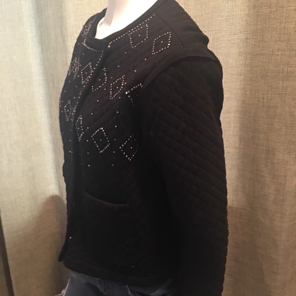 Quilted beaded black jacket - Picture 2 of 5